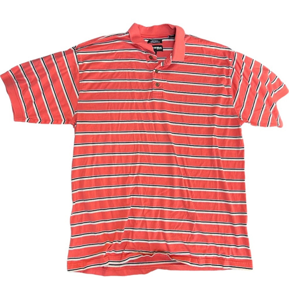 Men's Striped Polo Shirt - Red
